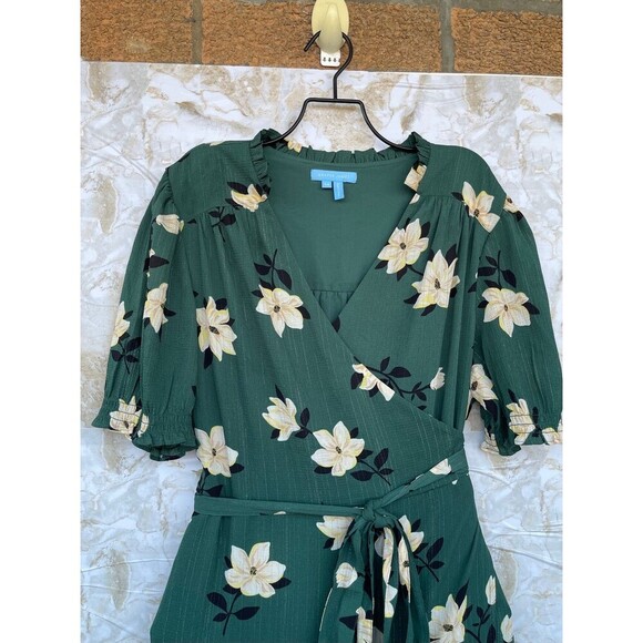 Draper James Naomi Wrap Dress in Shimmer Magnolia size 14 - Picture 5 of 12